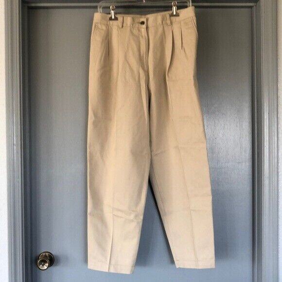 NWT L.L. Bean Wrinkle Resistant Khaki Pants Size Women's 12 Petite - Picture 1 of 8